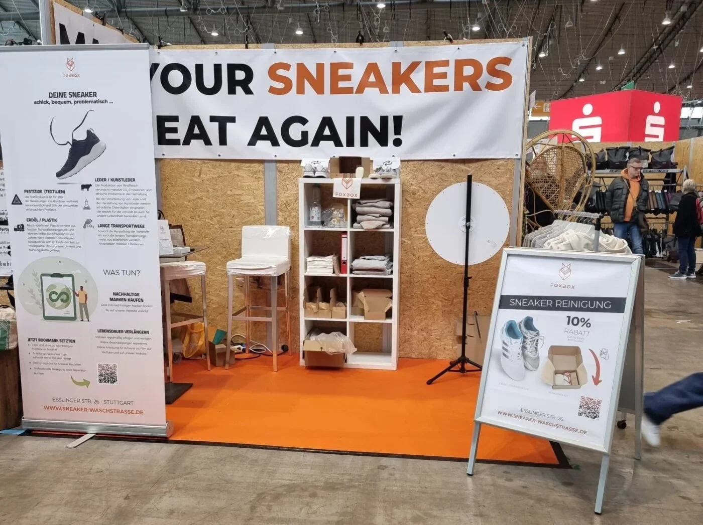 Sneaker Waschstrasse auf der Fair Handeln 2023